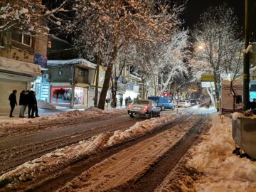 زیبایی شب های برفی در مهاباد