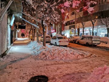 زیبایی شب های برفی در مهاباد