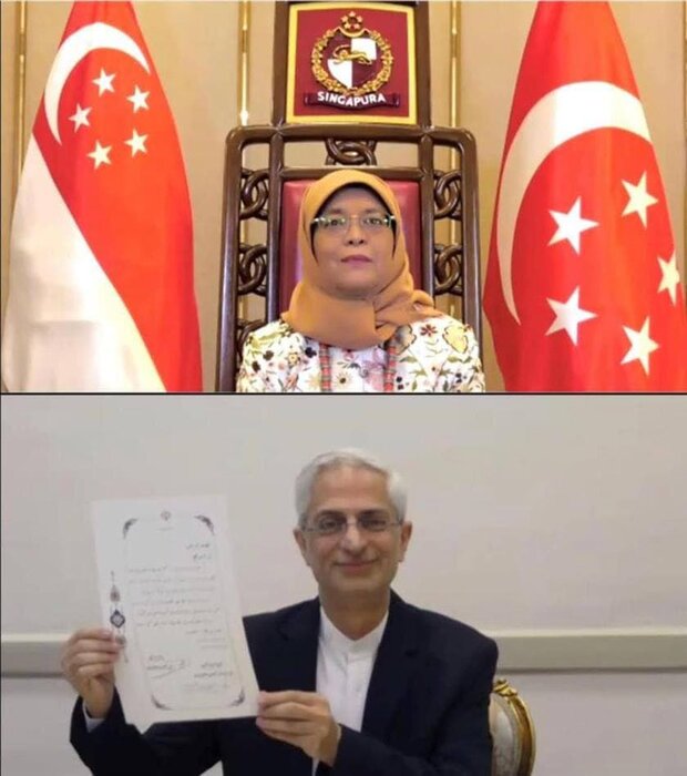 سفیر ایران استوارنامه خود را تقدیم رئیسجمهور سنگاپور کرد