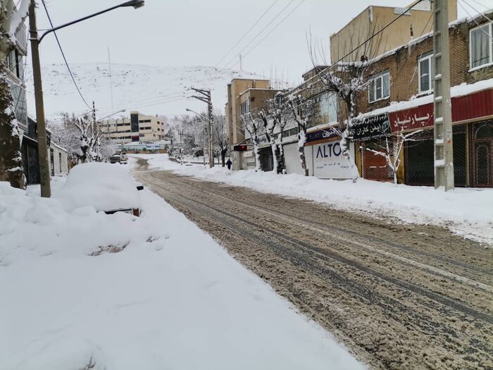 برف و کولاک بیسابقه دوباره مهاباد را فراگرفت