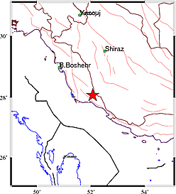 زلزله ۴.۱ ریشتری در کنگان بوشهر بوقوع پیوست