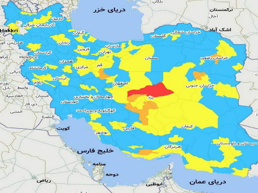 رنگ قرمز به نقشه کرونایی کشور بازگشت