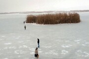 تالاب بین المللی "کانی‌برازان" مهاباد یخ زد