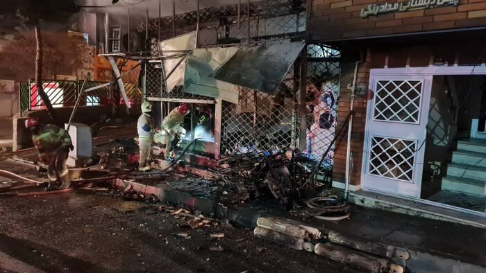 آتش سوزی مغازه عرضه تجهیزات پزشکی در تهران یک کشته بر جای گذاشت