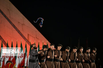 Lighting show at Tehran Azadi Tower to Mark Bahman 22