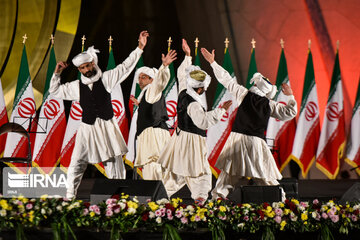 Lighting show at Tehran Azadi Tower to Mark Bahman 22