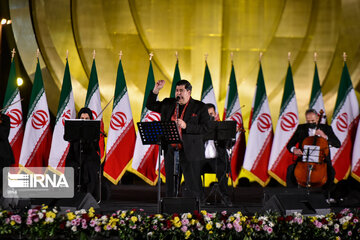 Lighting show at Tehran Azadi Tower to Mark Bahman 22