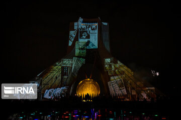 Lighting show at Tehran Azadi Tower to Mark Bahman 22