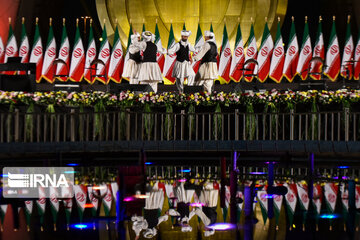 Lighting show at Tehran Azadi Tower to Mark Bahman 22