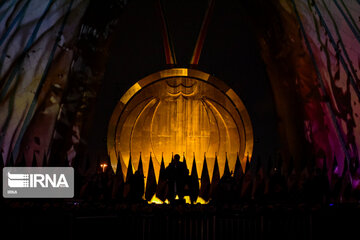 Lighting show at Tehran Azadi Tower to Mark Bahman 22