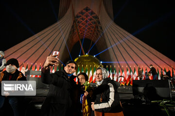 Lighting show at Tehran Azadi Tower to Mark Bahman 22