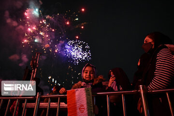 Lighting show at Tehran Azadi Tower to Mark Bahman 22