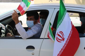 حماسه  مردم هرمزگان در راهپیمایی خودرویی 22 بهمن 1400
