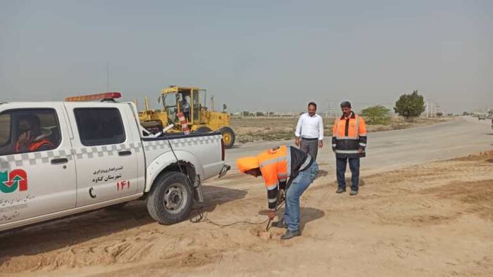 پل کمربندی ورودی گناوه بازگشایی شد