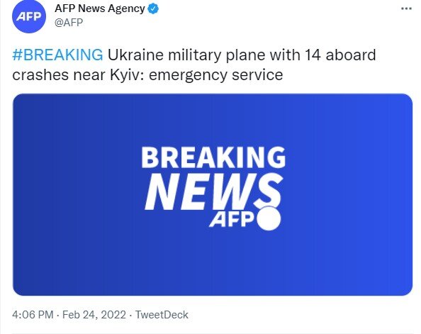 یک فروند هواپیمای اوکراینی در کی یف سقوط کرد