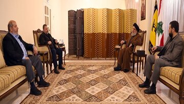 یک هیأت بلندپایه حماس با سید حسن نصرالله دیدار کرد