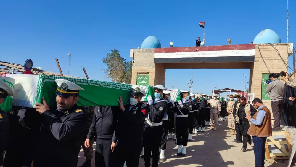 پیکرهای مطهر ۷۲ شهید دفاع مقدس از مرز شلمچه وارد کشور شد