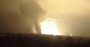 انفجاری عظیم آسمان حومه خارکف اوکراین را روشن کرد 