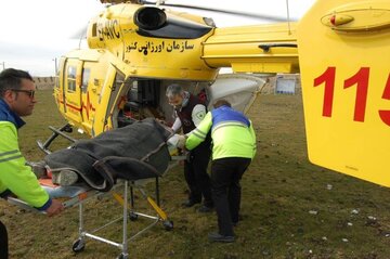 انتقال سه کوهنورد مصدوم در شاه جهان خراسان شمالی با اورژانس هوایی 