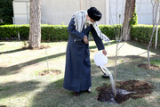 Supreme Leader plants two saplings on Arbor Day