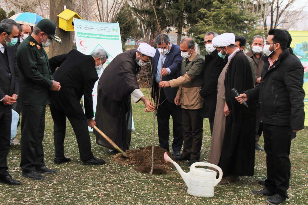 کاشت نهال توسط نماینده ولی فقیه و استاندار همدان به مناسبت روز درختکاری 