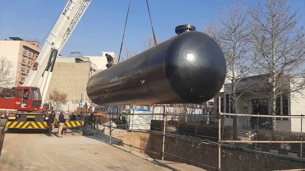 چهارمین مخزن ذخیره آب اضطراری جنوب تهران نصب شد چهارمین مخزن ذخیره آب اضطراری جنوب تهران نصب شد