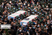 Funeral procession of two IRGC members martyred in Syria by Israel 