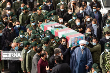 Funeral procession of two IRGC members martyred in Syria held