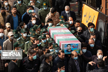 Funeral procession of two IRGC members martyred in Syria held