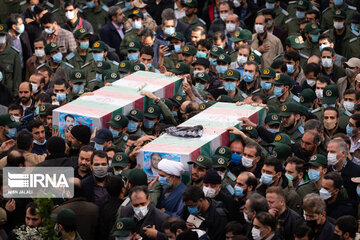 Funeral procession of two IRGC members martyred in Syria held