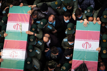 Funeral procession of two IRGC members martyred in Syria held