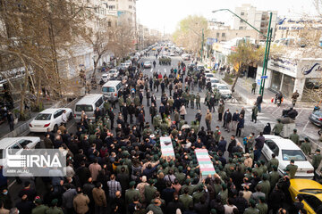 Funeral procession of two IRGC members martyred in Syria held