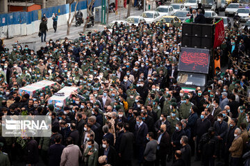 Funeral procession of two IRGC members martyred in Syria held