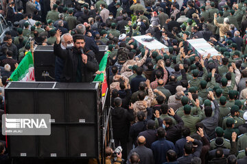 Funeral procession of two IRGC members martyred in Syria held