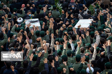 Funeral procession of two IRGC members martyred in Syria held