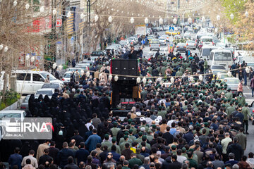 Funeral procession of two IRGC members martyred in Syria held