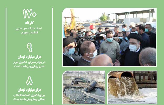 پیشرفت سریع پروژه فاضلاب اهواز و استان خوزستان