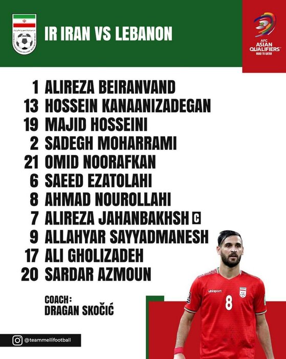 بیرانوند به ترکیب اصلی تیم ملی ایران بازگشت