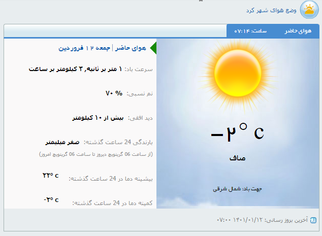 آسمان چهارمحال و بختیاری برای روز طبیعت چگونه است