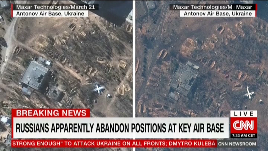 رسانه آمریکایی: قوای روسیه فرودگاه آنتانوف درشمال کی یف را ترک کردند