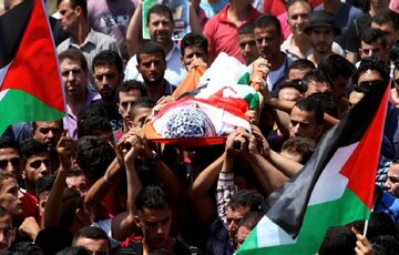 هزاران نفر از ساکنان نابلس شهدای امروز را تشییع کردند