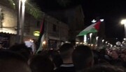 فلسطینیان در حمایت از مسجدالاقصی در «حیفا» تظاهرات می‌کنند