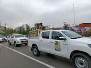 خودروهای نظامی ارتش در مشهد رژه رفتند