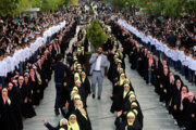 اجرای سرود «سلام فرمانده» در پیاده راه بوعلی همدان