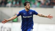 El futbolista irani les regala un gol a los hinchas de Bayer Leverkusen