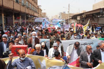 راهپیمایی روز جهانی قدس در آبادان برگزار شد