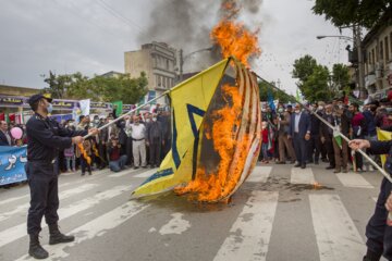 图说伊朗全国各地举行国际圣城日游行活动