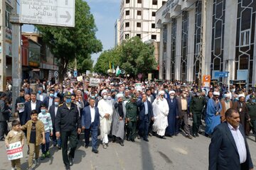 راهپیمایی مردم جنوب آذربایجان غربی در روز قدس