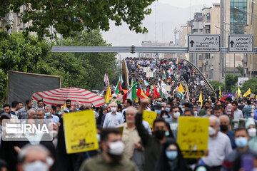 دارالحکومت تہران میں عالمی یوم القدس کی شاندر ریلی پر ایک جھلک