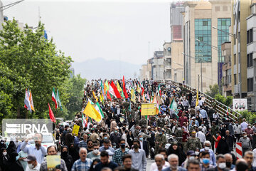 دارالحکومت تہران میں عالمی یوم القدس کی شاندر ریلی پر ایک جھلک